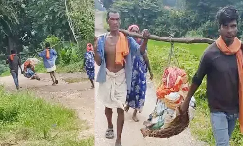 मरीज को नहीं मिली एम्बुलेंस, 5 किमी. तक कंधे पर लादकर पहुंचाया अस्पताल