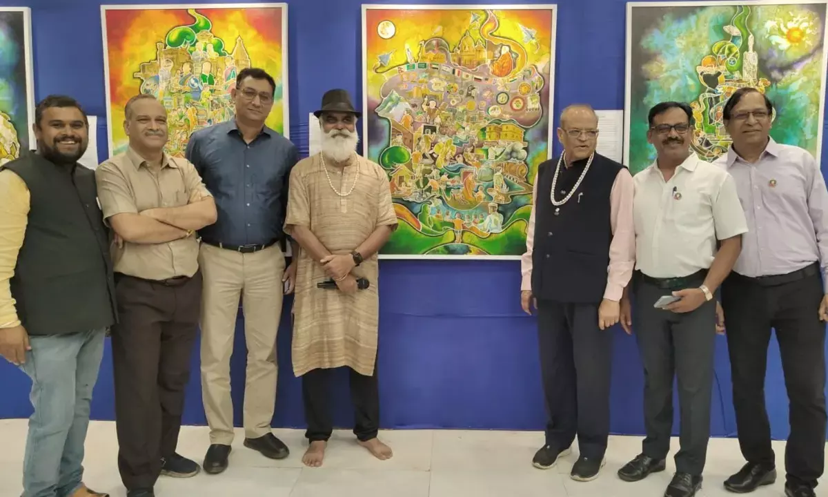 pictorial biography painting narendra modi elon musk sudha murty whole life journey.