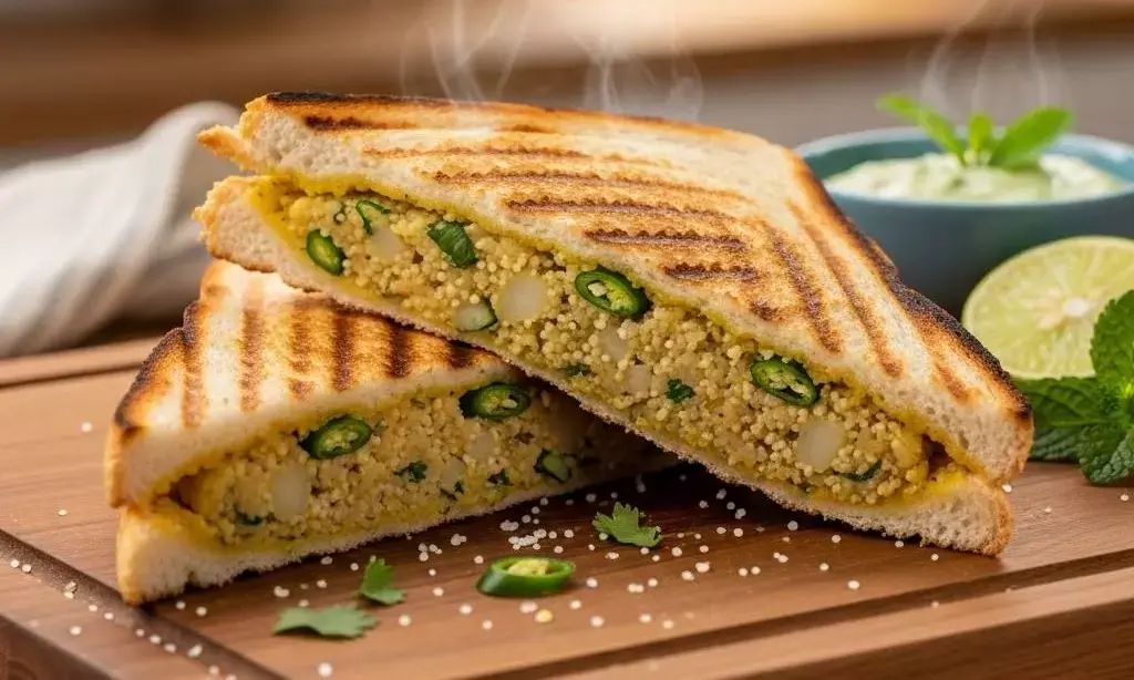 how to make aloo suji sandwich