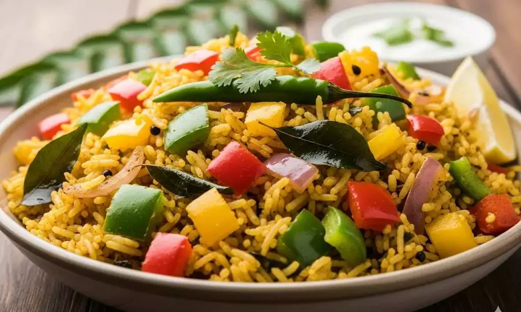 Capsicum Rice recipe in hindi