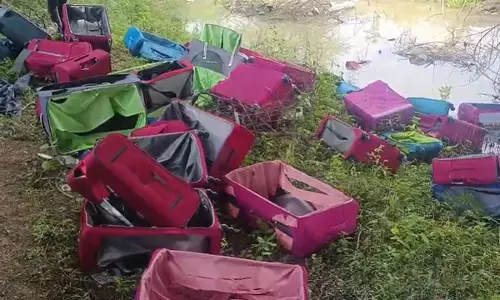 दर्जनों ट्रॉली बैग