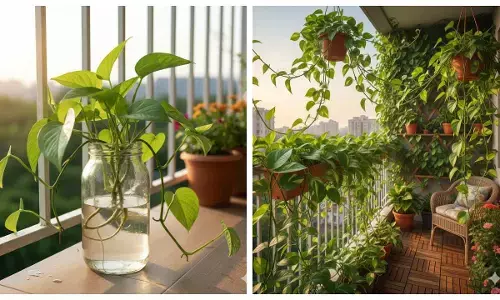 money plant in a glass jar