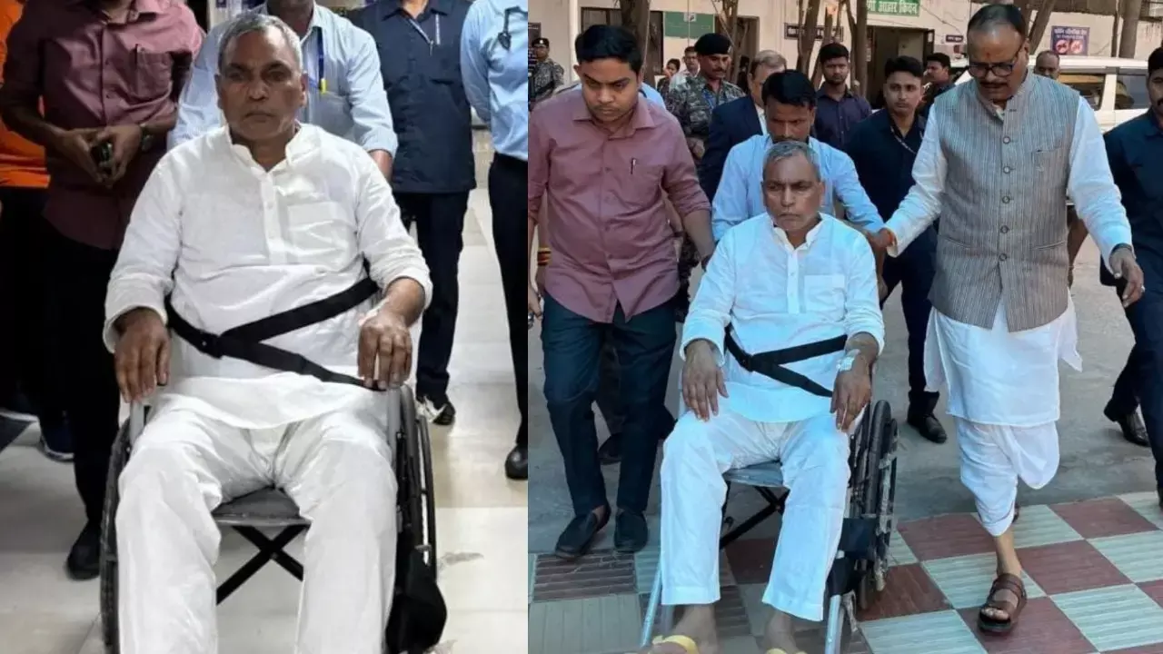 लखनऊ: मंत्री OP राजभर की तबीयत बिगड़ी, अस्पताल ले जाते ब्रजेश पाठक।