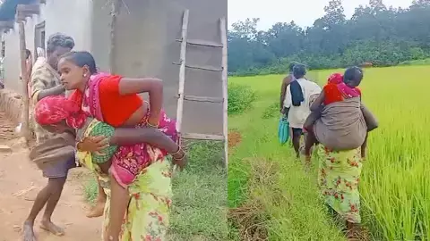 सड़क न होने से एम्बुलेंस नहीं पहुंची गांव