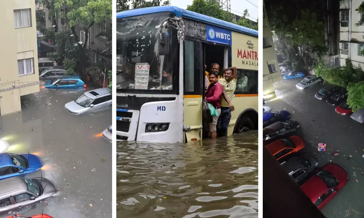 कोलकाता में भारी बारिश: स्कूल कॉलेज बंद; मेट्रो-ट्रेन बाधित