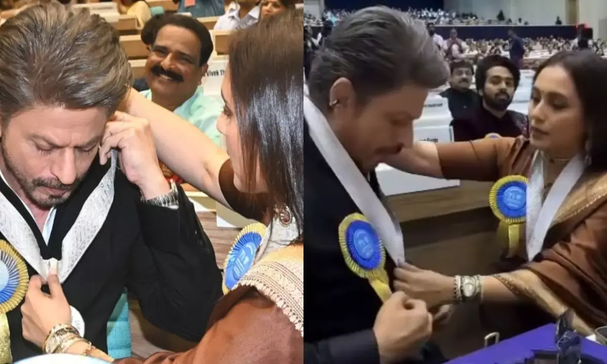 71वें राष्ट्रीय फिल्म पुरस्कार में रानी मुखर्जी ने की शाहरुख खान की मेडल पहनने में मदद