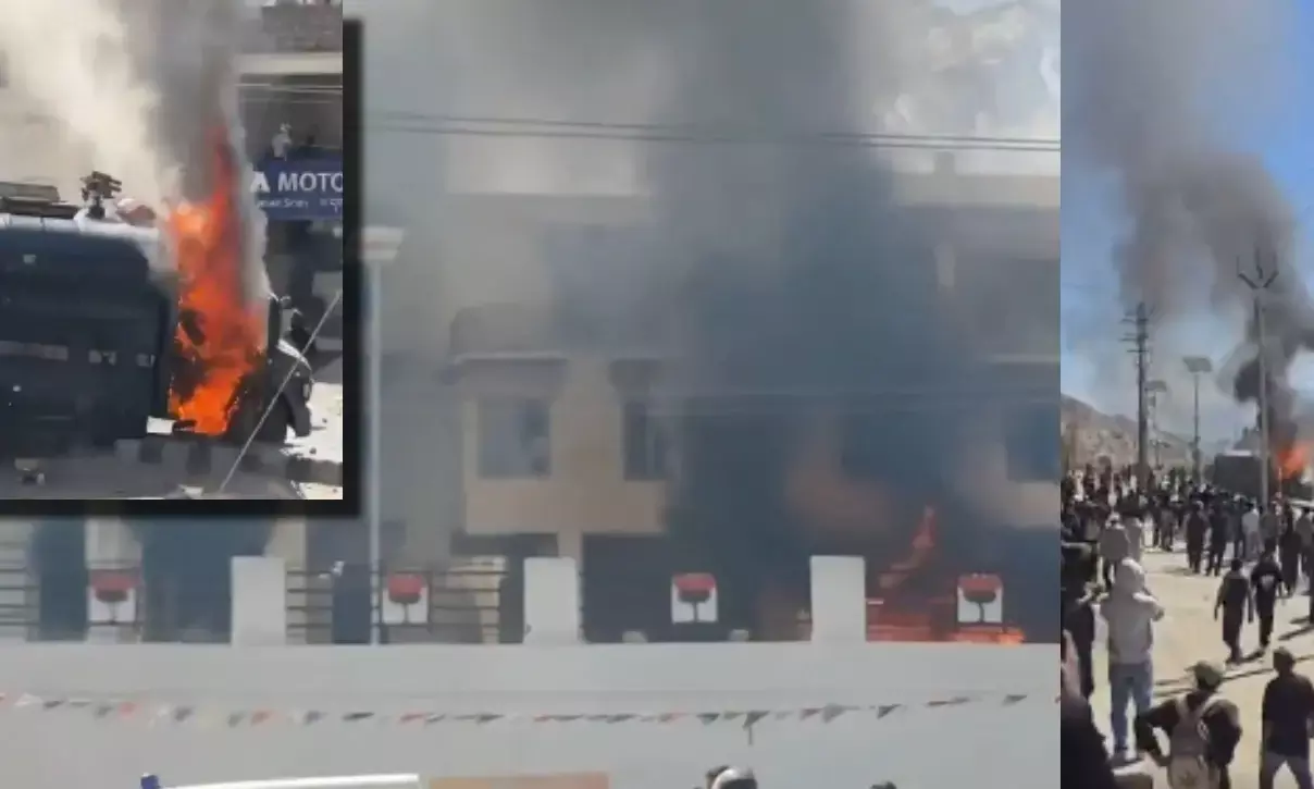 Ladakh-Leh, Z Gen Protest, BJP office
