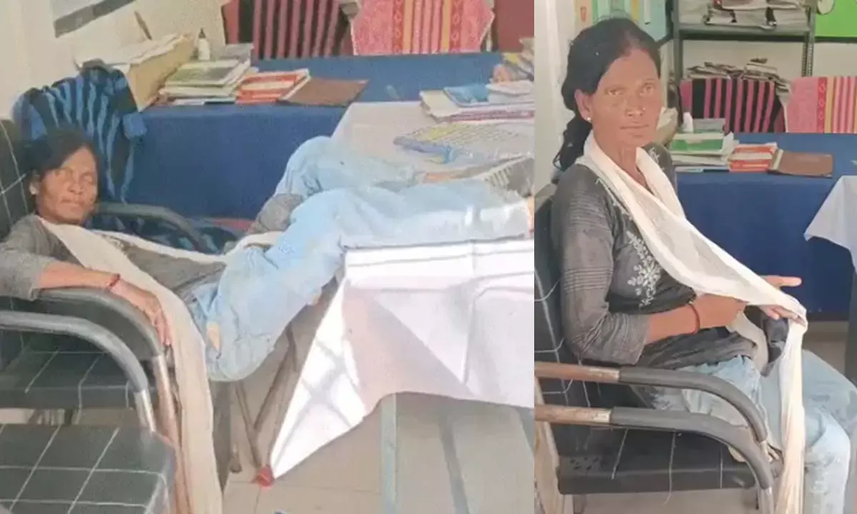 नशे में टेबल पर पैर रखकर लगी सोने