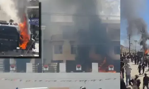 Ladakh-Leh, Z Gen Protest, BJP office