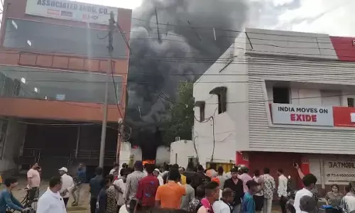 बैटरी फैक्ट्री में लगी भीषण आग