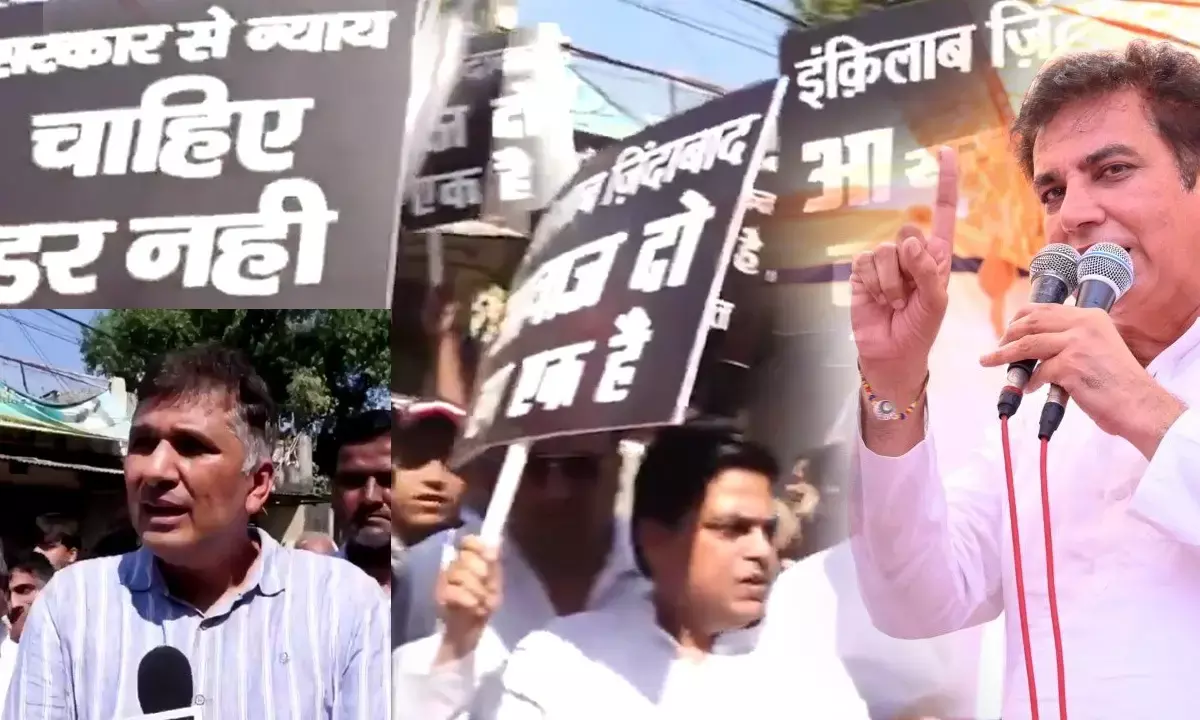 Saurabh Bhardwaj and Devendra Yadav in Mehram Nagar Maha Panchayat