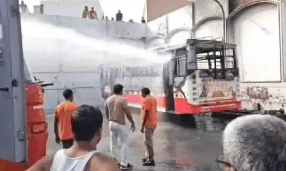 bus fire petrol pump