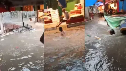 Youth drowned in drain after being swept away by rainwater Youth drowned in drain after being swept away by rainwater