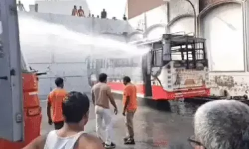 bus fire petrol pump