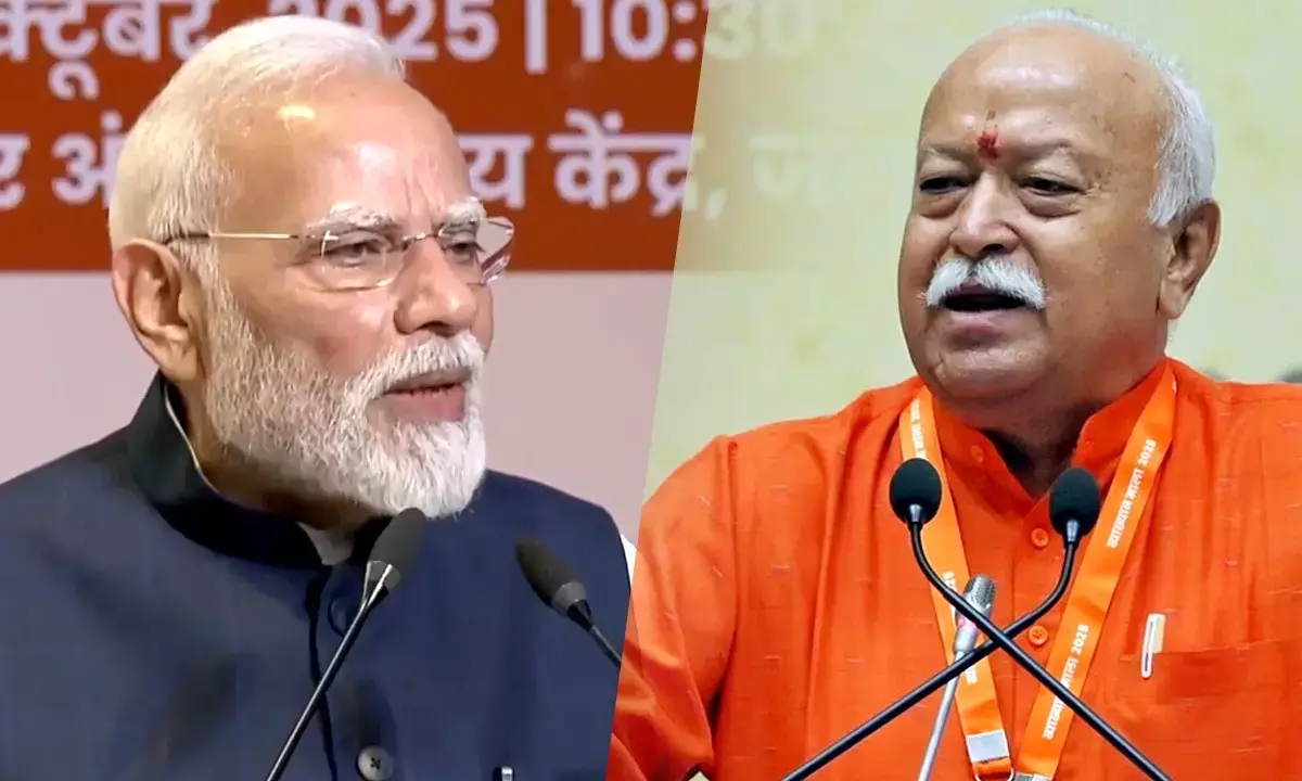 PM Modi and Mohan Bhagwat on RSS