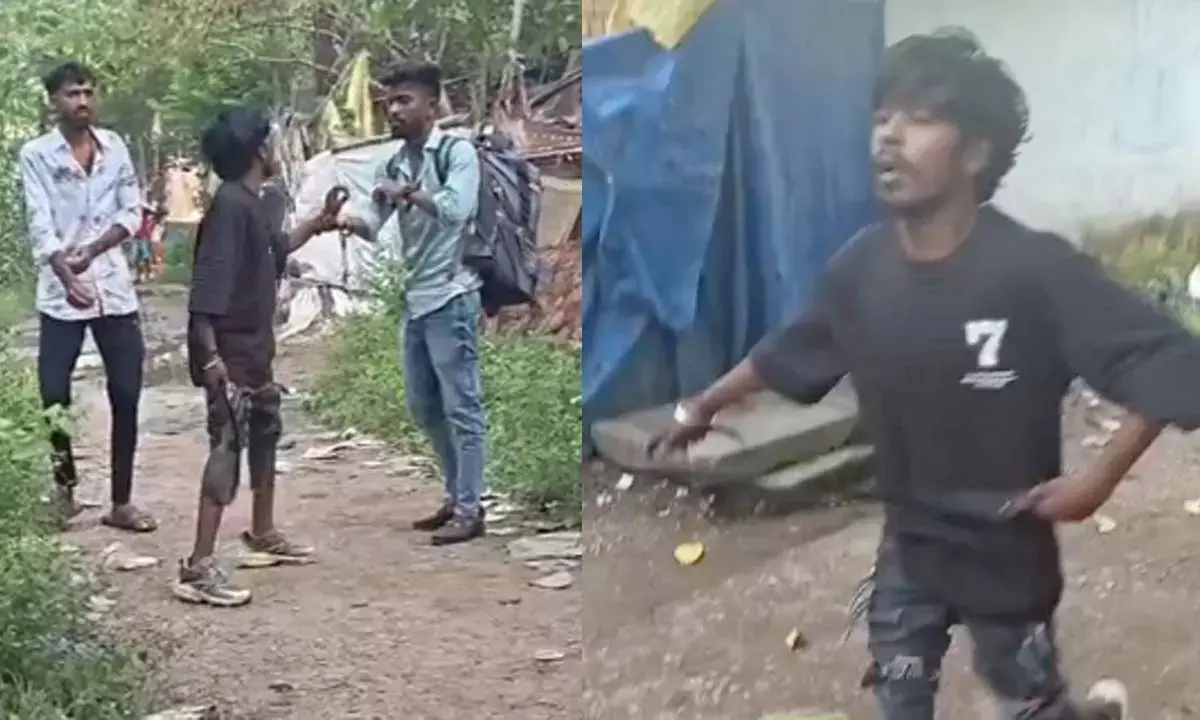 पीटता हुआ आरोपी