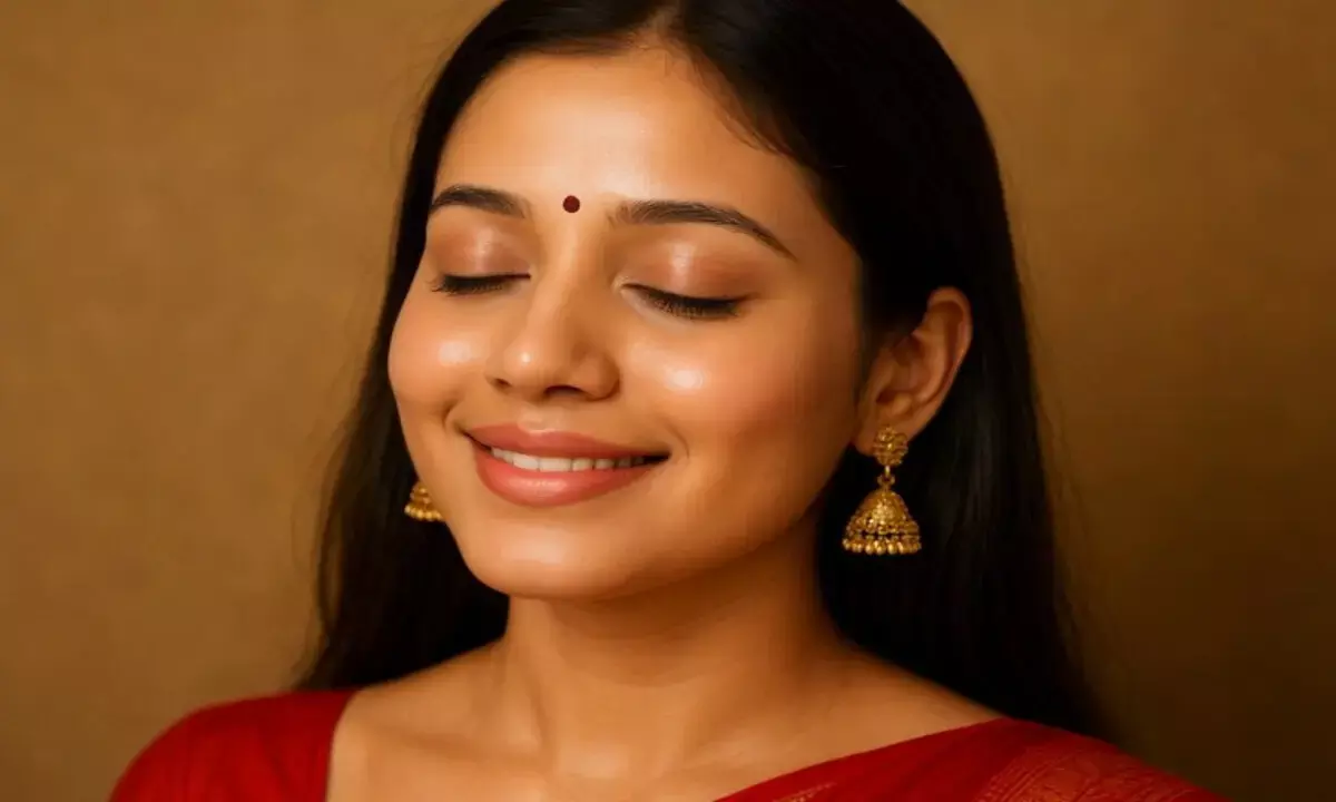 करवा चौथ के लिए चमकदार चेहरा