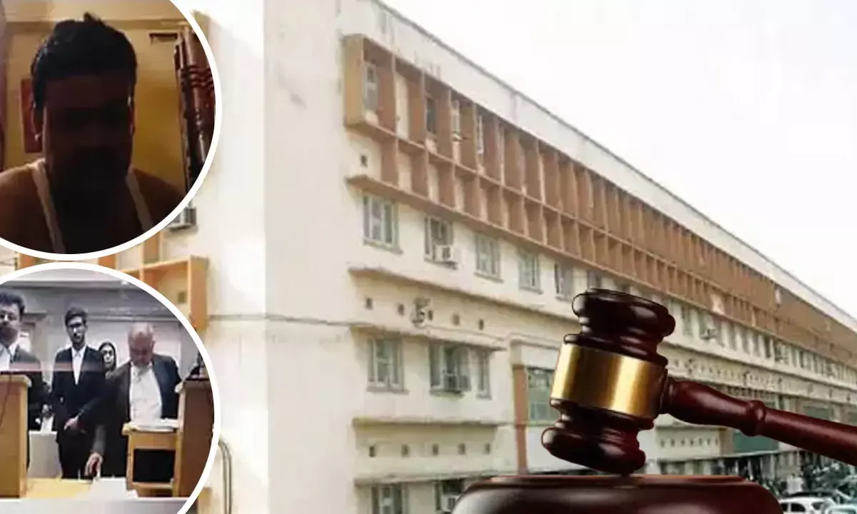 man appearing in undergarments with smoking and drinking during court virtual hearing