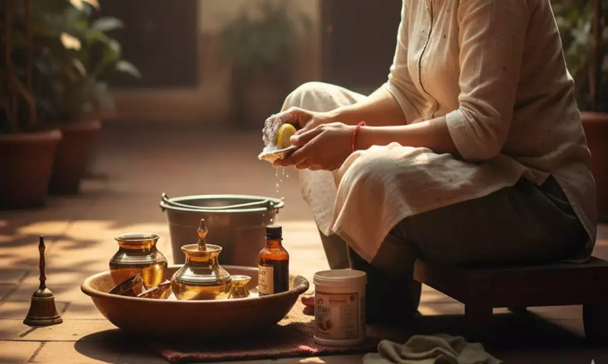 how to clean utensils of temple