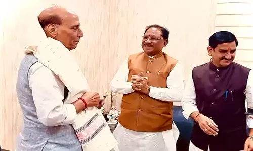 रक्षा मंत्री राजनाथ सिंह मिले सीएम विष्णुदेव साय