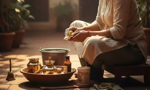 how to clean utensils of temple