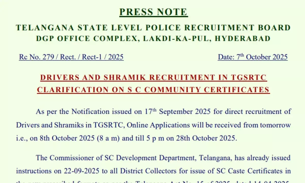 Telangana Police Recruitment 2025