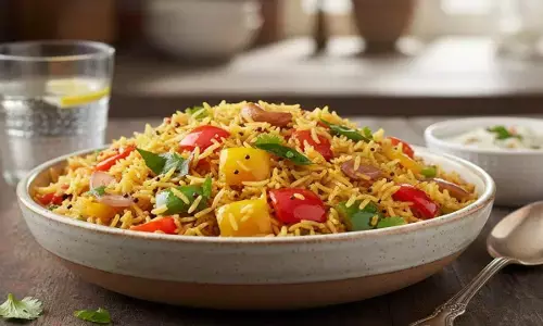 Capsicum Rice Recipe in hindi