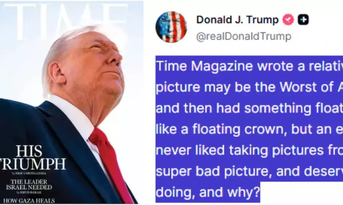 कवर फोटो देख भड़के ट्रंप, बोले- अजीब है! मेरे बाल गायब कर दिए