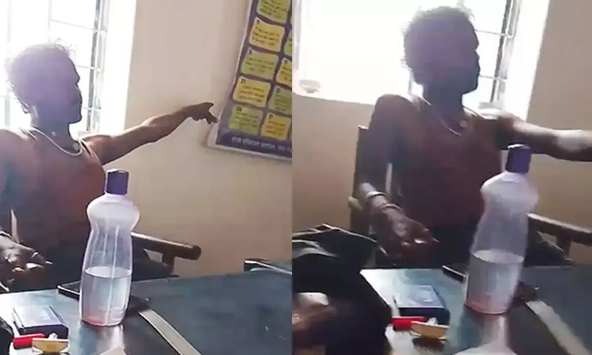 शराबी शिक्षक का हंगामा