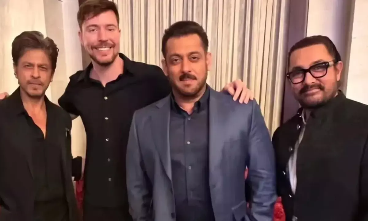 MrBeast के साथ एक फ्रेम में नजर आए शाहरुख, सलमान और आमिर खान, इंटरनेट पर वायरल हुई तस्वीर