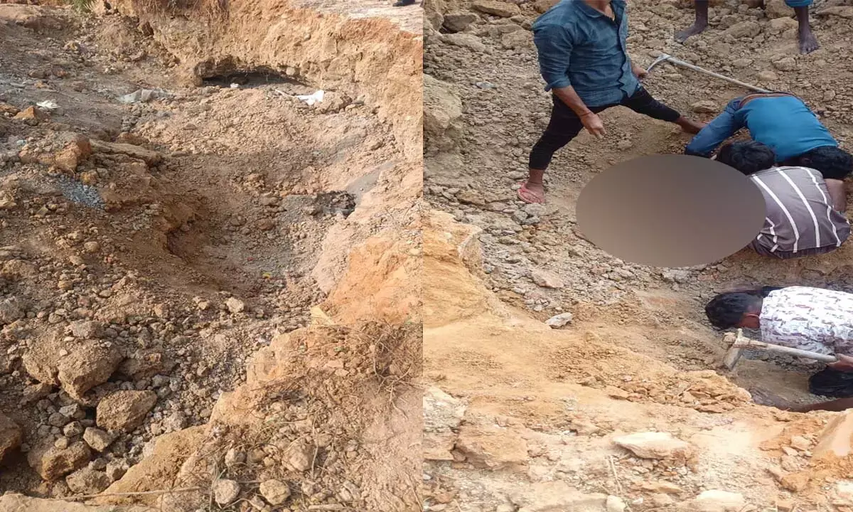 बलरामपुर में छुही खदान धंसी : एक महिला की दबकर हुई मौत, दूसरी घायल