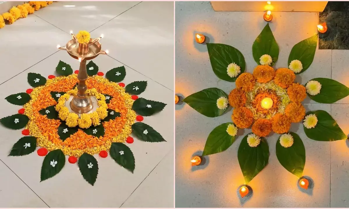 Diwali special flower Rangoli designs