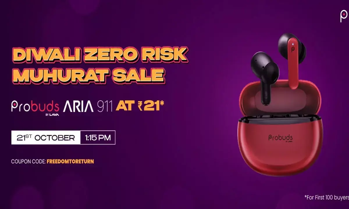 lava probuds aria 911 mega flash sale