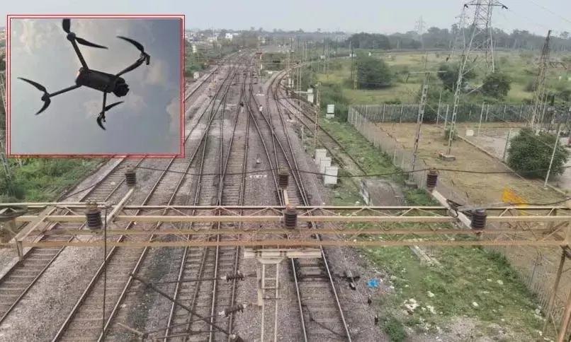 रेलवे में पहली बार ड्रोन तकनीक:  बिजली तारों की होगी सटीक जांच