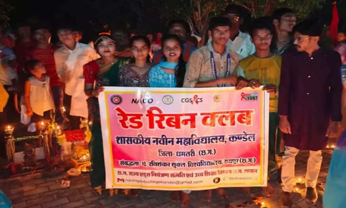 नएसएस, रेडक्रॉस, रेड रिबन के संयुक्त प्रयास से मनाया दीपोत्सव