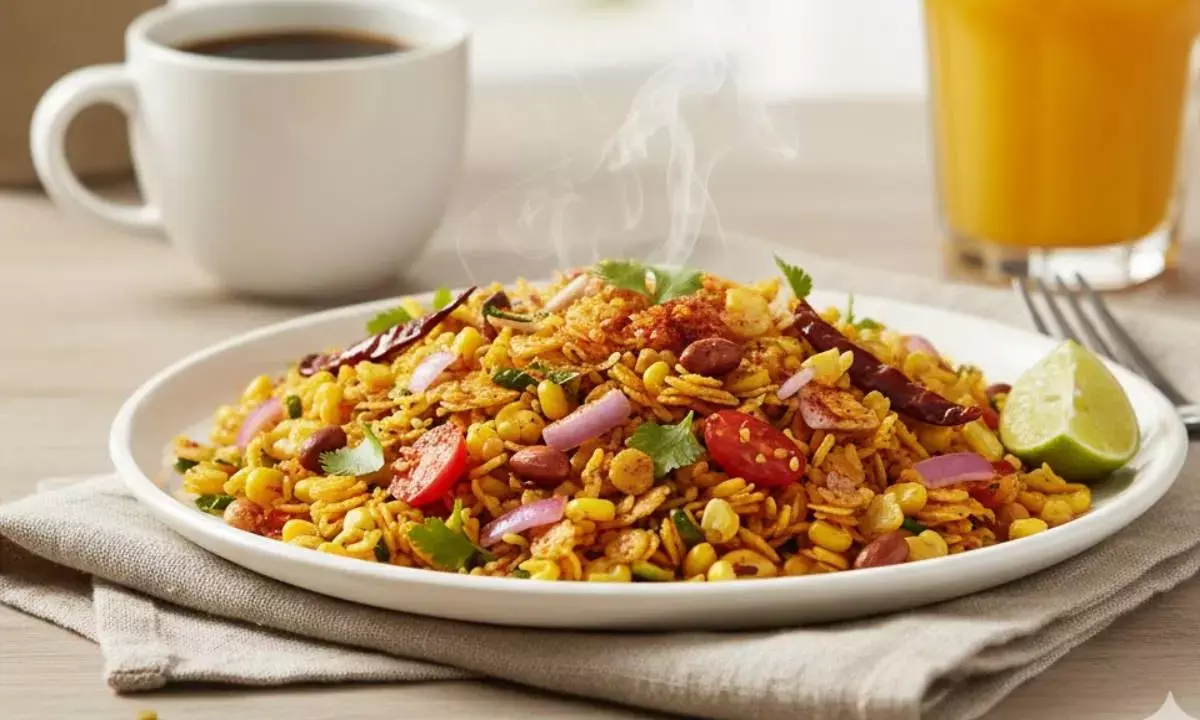 how to make corn poha for breakfast