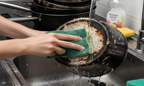 how to clean burnt utensils
