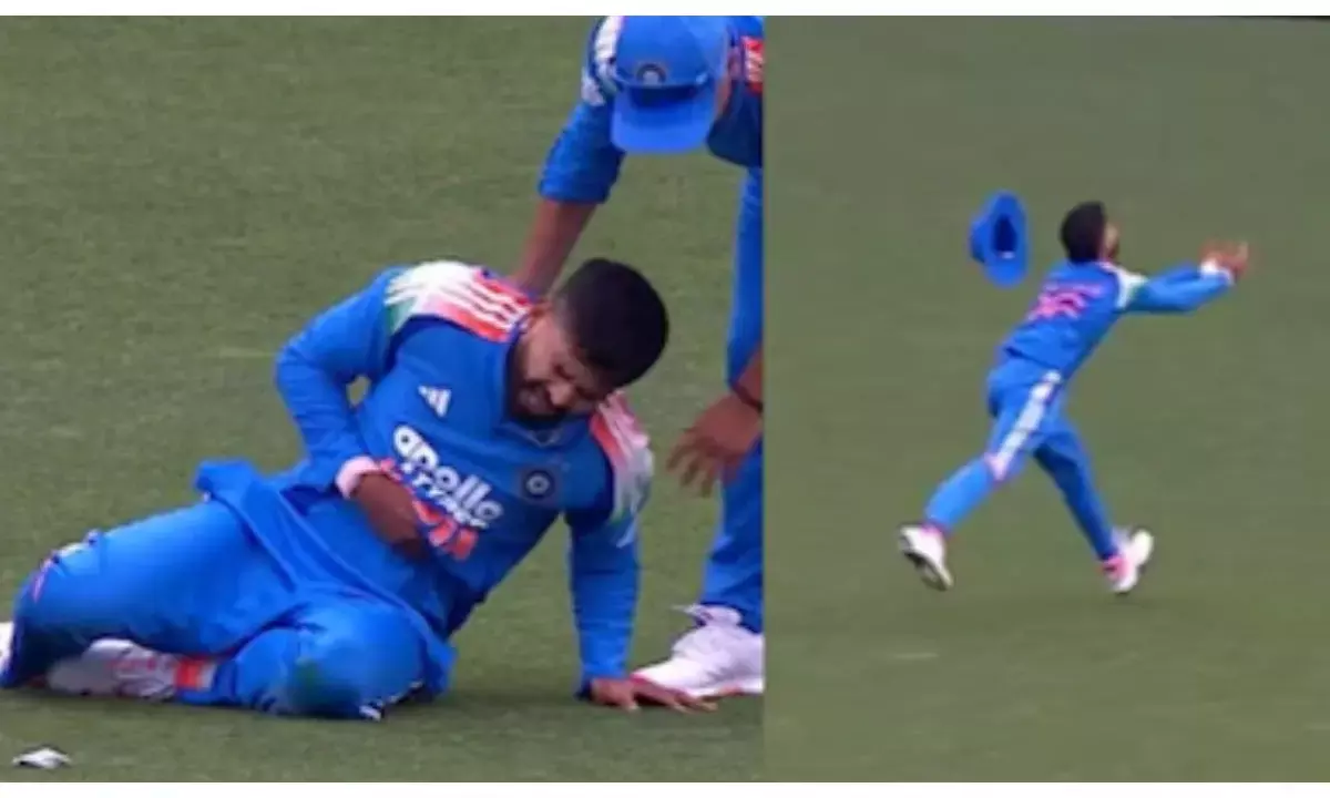 श्रेयस अय्यर ने कपिल देव के अंदाज में पकड़ा रनिंग कैच, पर चोटिल हो गए, लड़खड़ाते हुए मैदान से गए