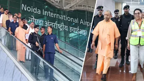 CM Yogi inspects Jewar Airport