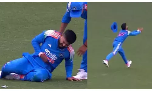 श्रेयस अय्यर ने कपिल देव के अंदाज में पकड़ा रनिंग कैच, पर चोटिल हो गए, लड़खड़ाते हुए मैदान से गए