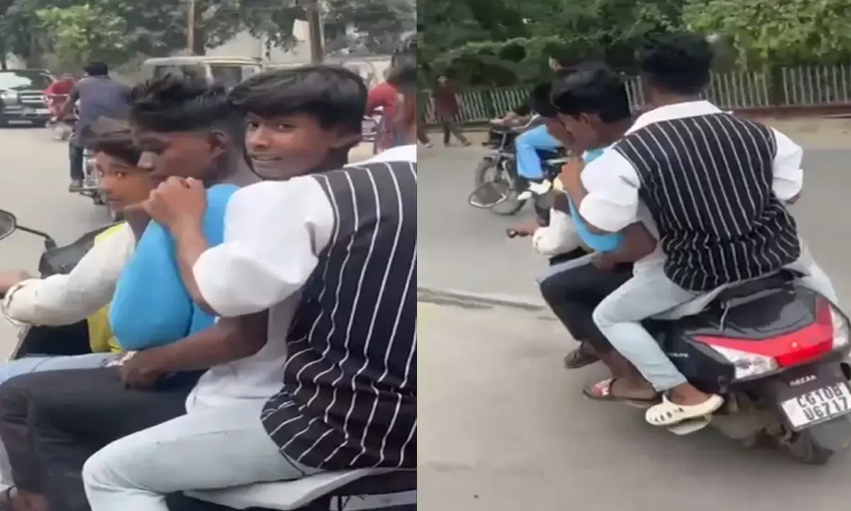 रीलबाजी करते हुए पांच नाबालिग