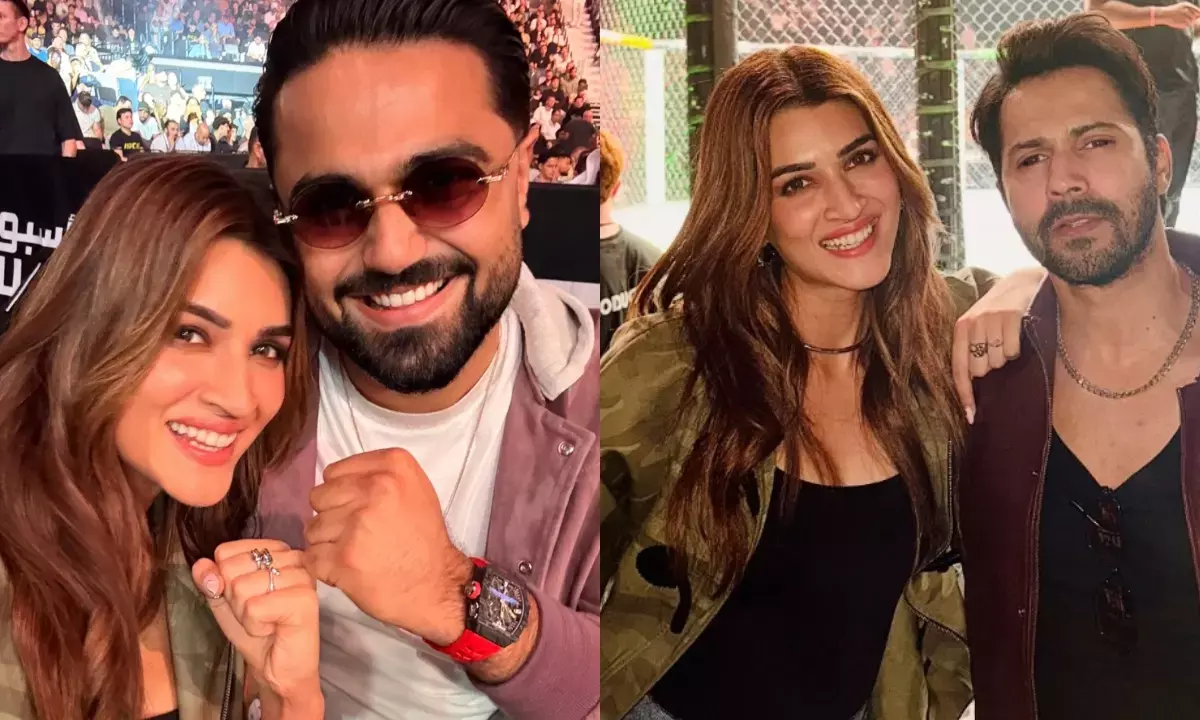 UFC 321में कृति सेनन ने रूमर्ड बॉयफ्रेंड कबीर बहिया संग ली एंट्री, वरुण धवन भी नजर आए