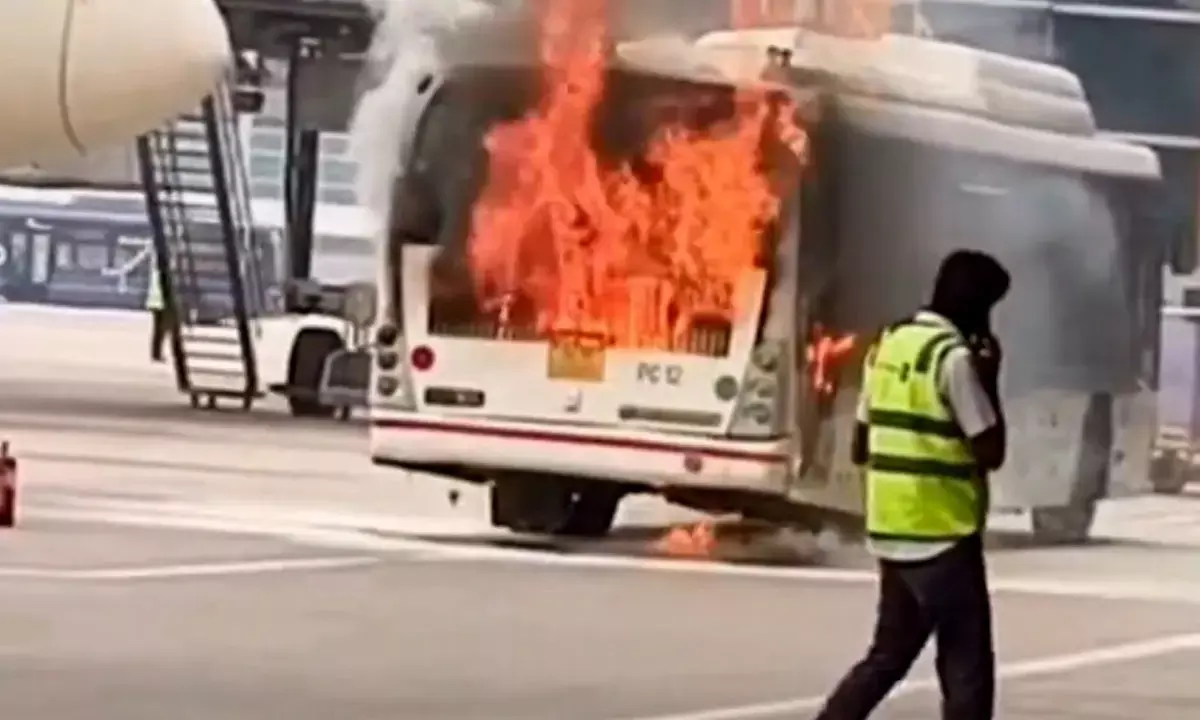 Delhi Airport Bus Fire