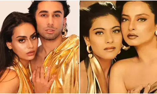 निसा देवगन और ऑरी ने रिक्रिएट किया काजोल-रेखा का 1996 का आइकॉनिक फोटोशूट