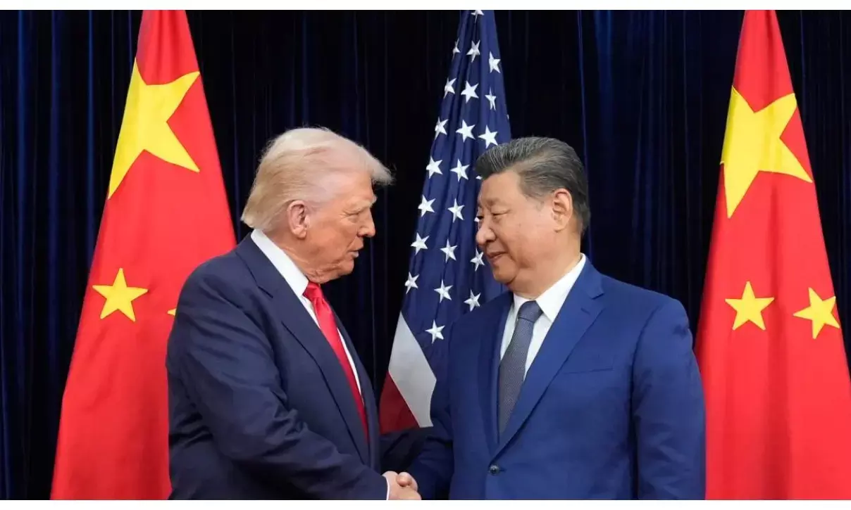 बुसान एयरपोर्ट पर 100 मिनट चली ट्रंप-जिनपिंग की मीटिंग,टैरिफ से लेकर TikTok तक हुई बातचीत बुसान एयरपोर्ट पर 100 मिनट चली ट्रंप-जिनपिंग की मीटिंग,टैरिफ से लेकर TikTok तक हुई बातचीत