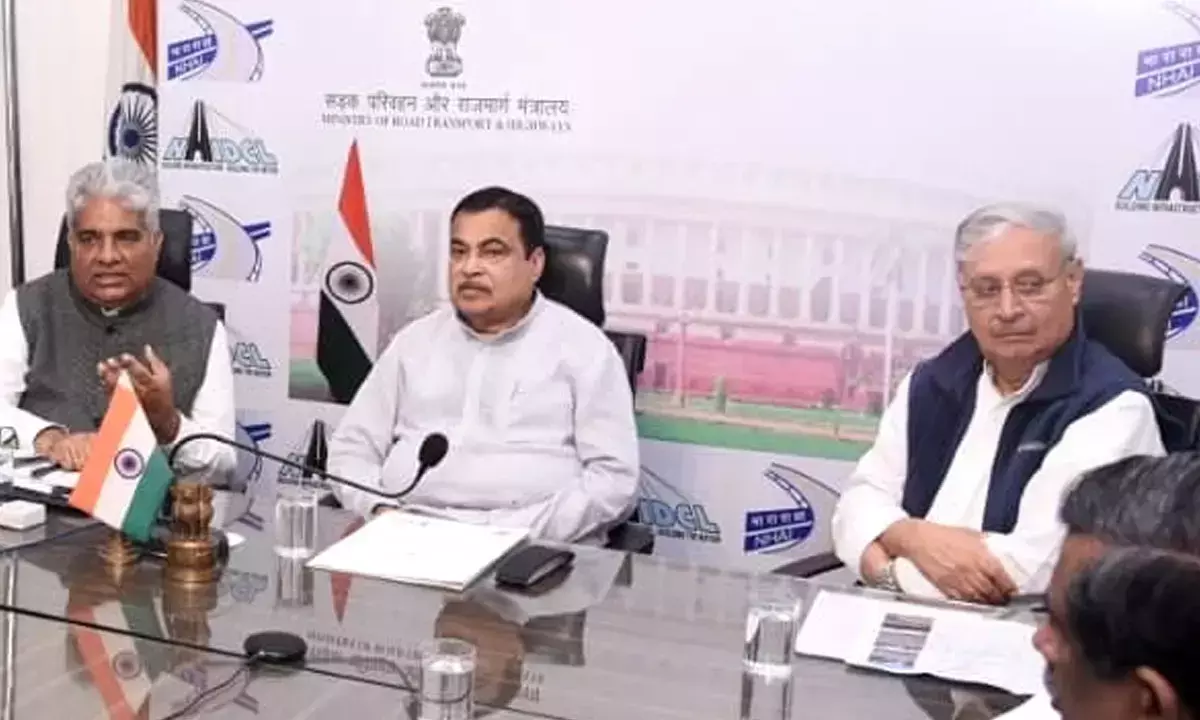 Meeting between Union Minister Nitin Gadkari and Union Minister of State Rao Inderjit