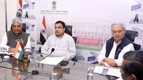 Meeting between Union Minister Nitin Gadkari and Union Minister of State Rao Inderjit