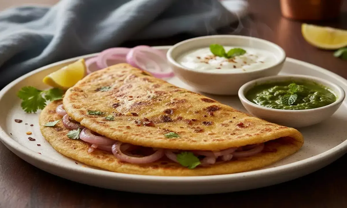 how to make suji onion paratha