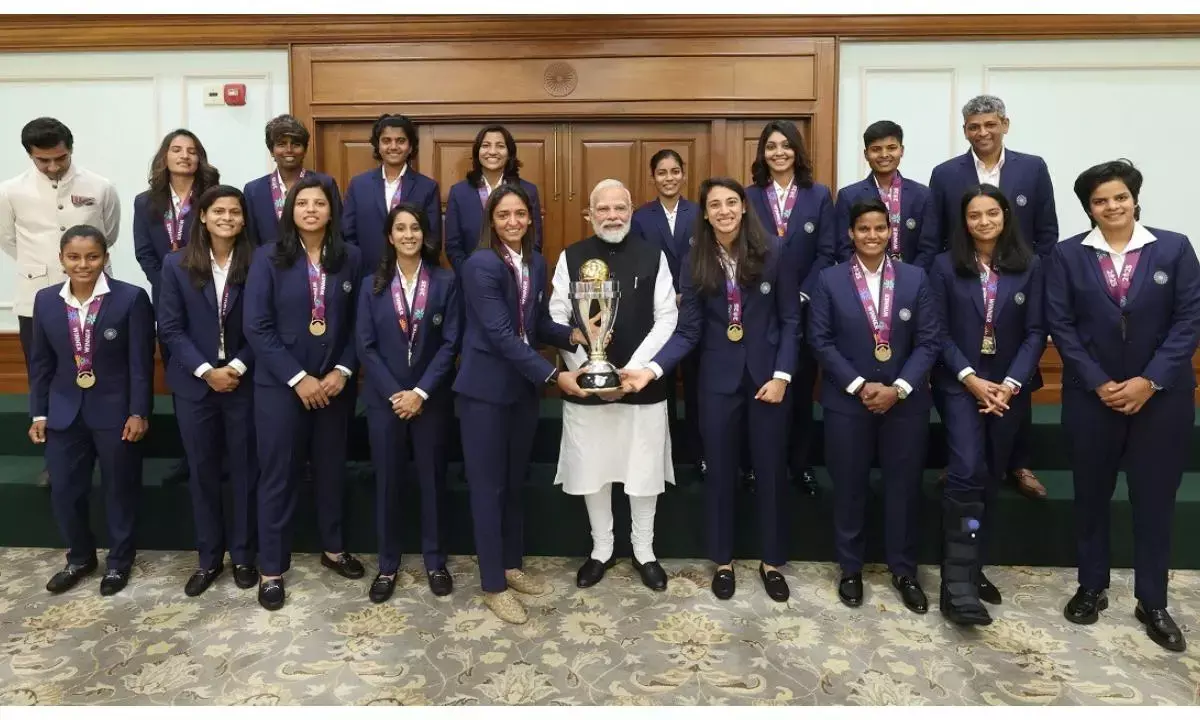 PM Narendra Modi meets World Cup-Winning Indian Womens Cricket Team