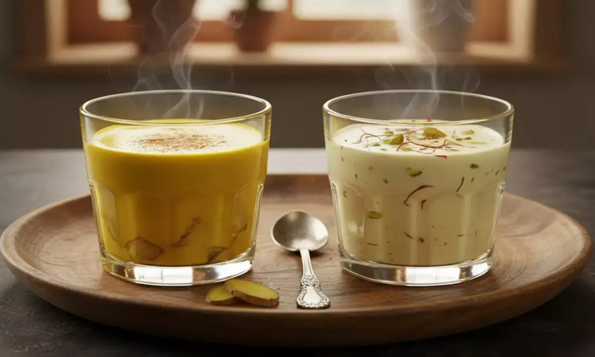 Saffron milk vs turmeric milk benefits